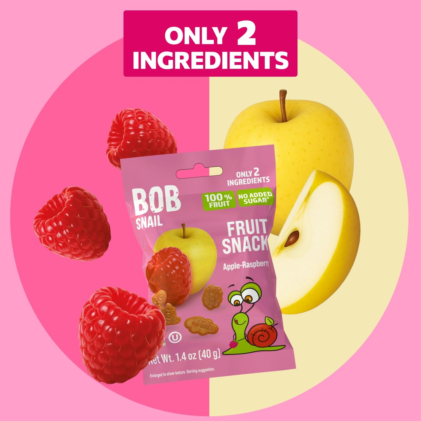 Apple & Raspberry Fruit Snacks — 40 g