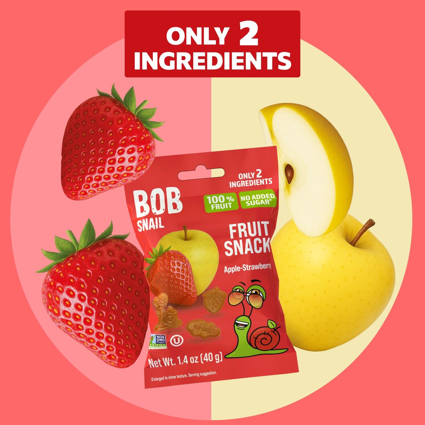 Apple & Strawberry Fruit Snacks — 40 g