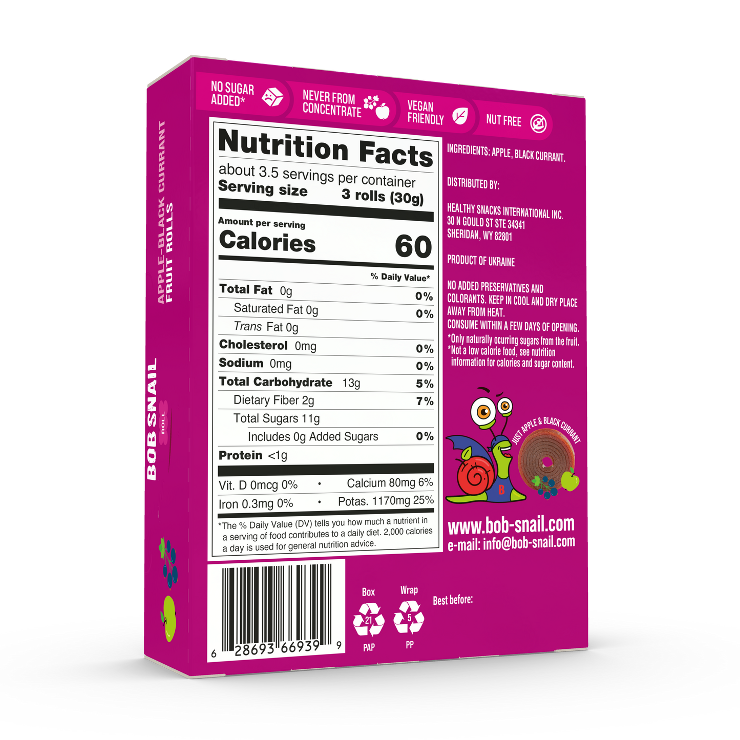 Apple & Black Currant Fruit Rolls — 10 pack