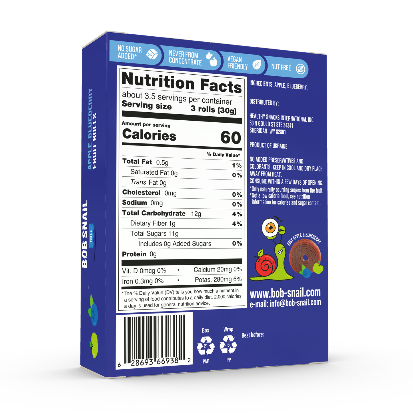 Apple & Blueberry Fruit Rolls — 10 pack