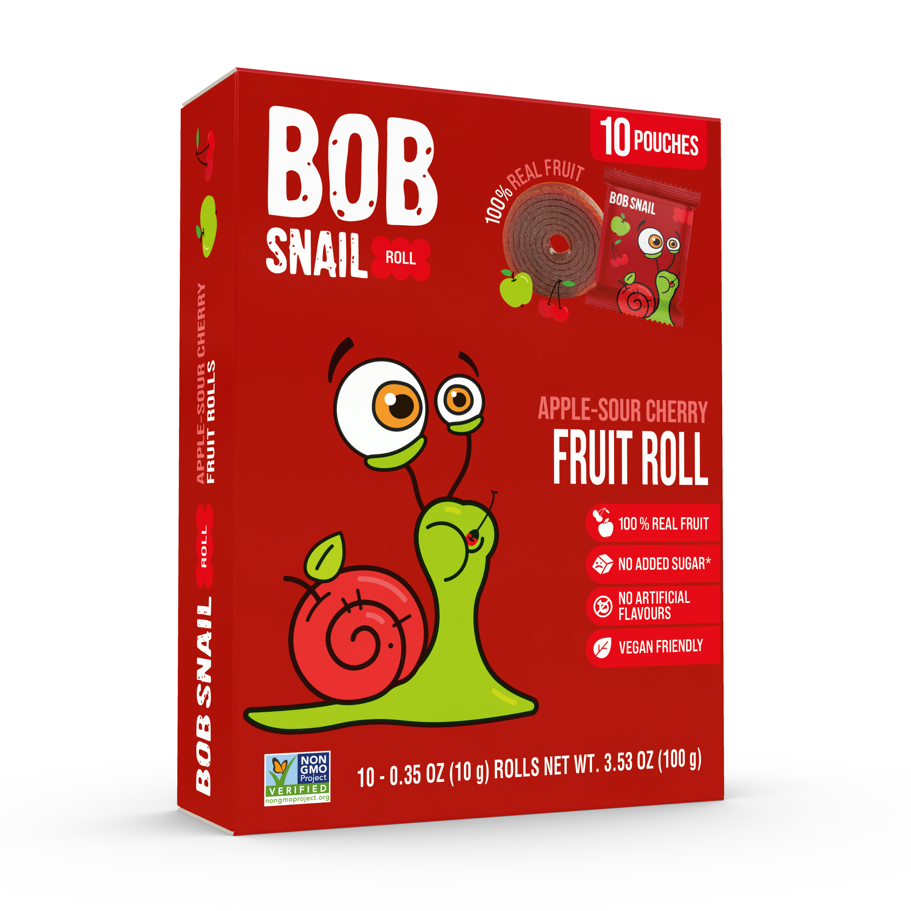 BOB SNAIL Natural Apple-Cherry Rolls 100 g (10pcs *10g)