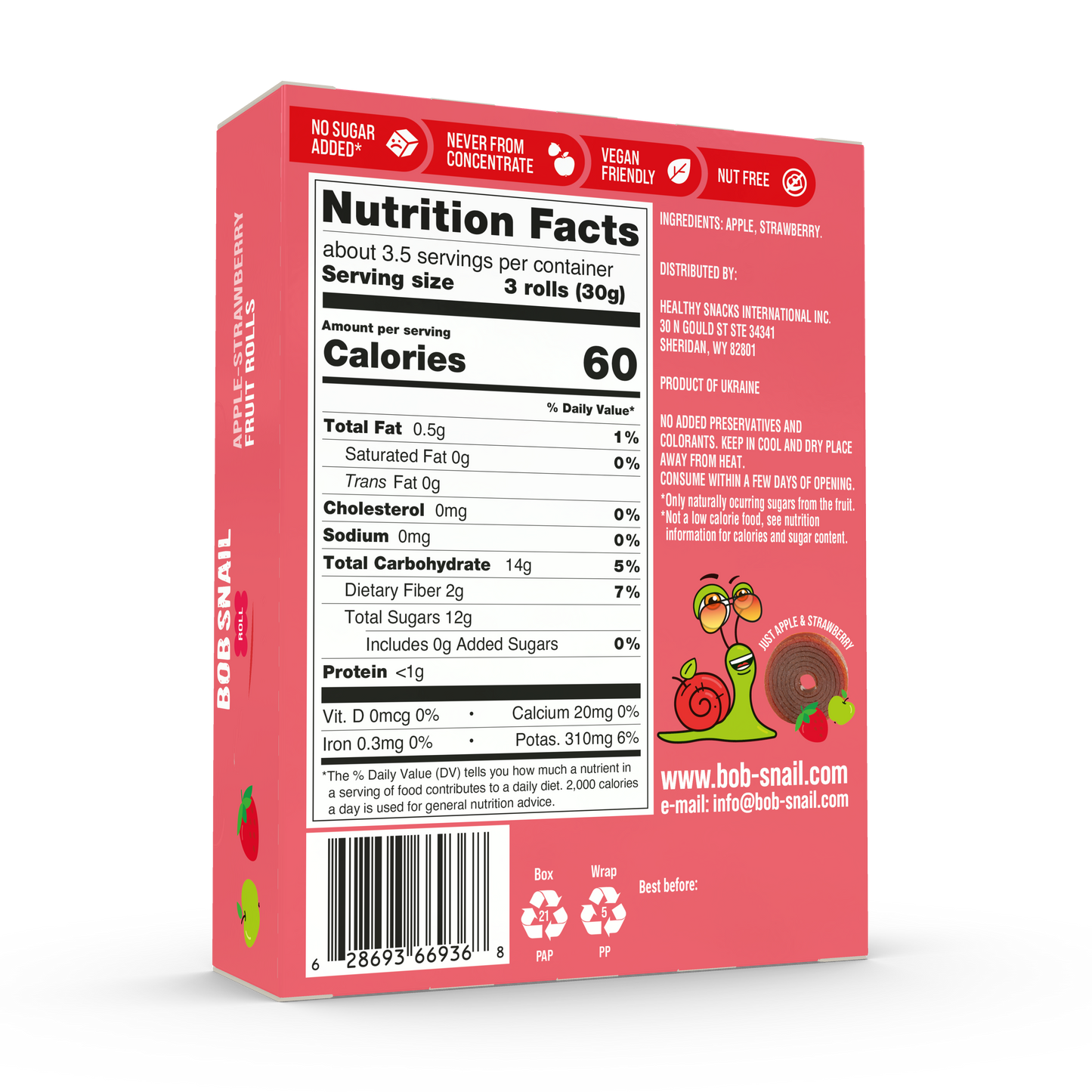 Apple & Strawberry Fruit Rolls — 10 pack