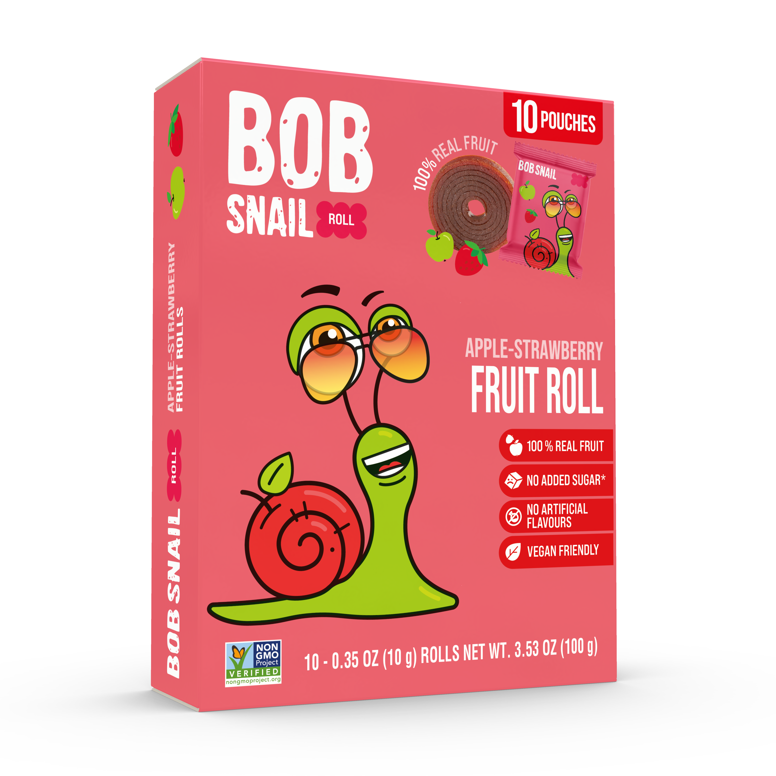 BOB SNAIL Natural apple-strawberry Rolls 100 g (10pcs *10g)