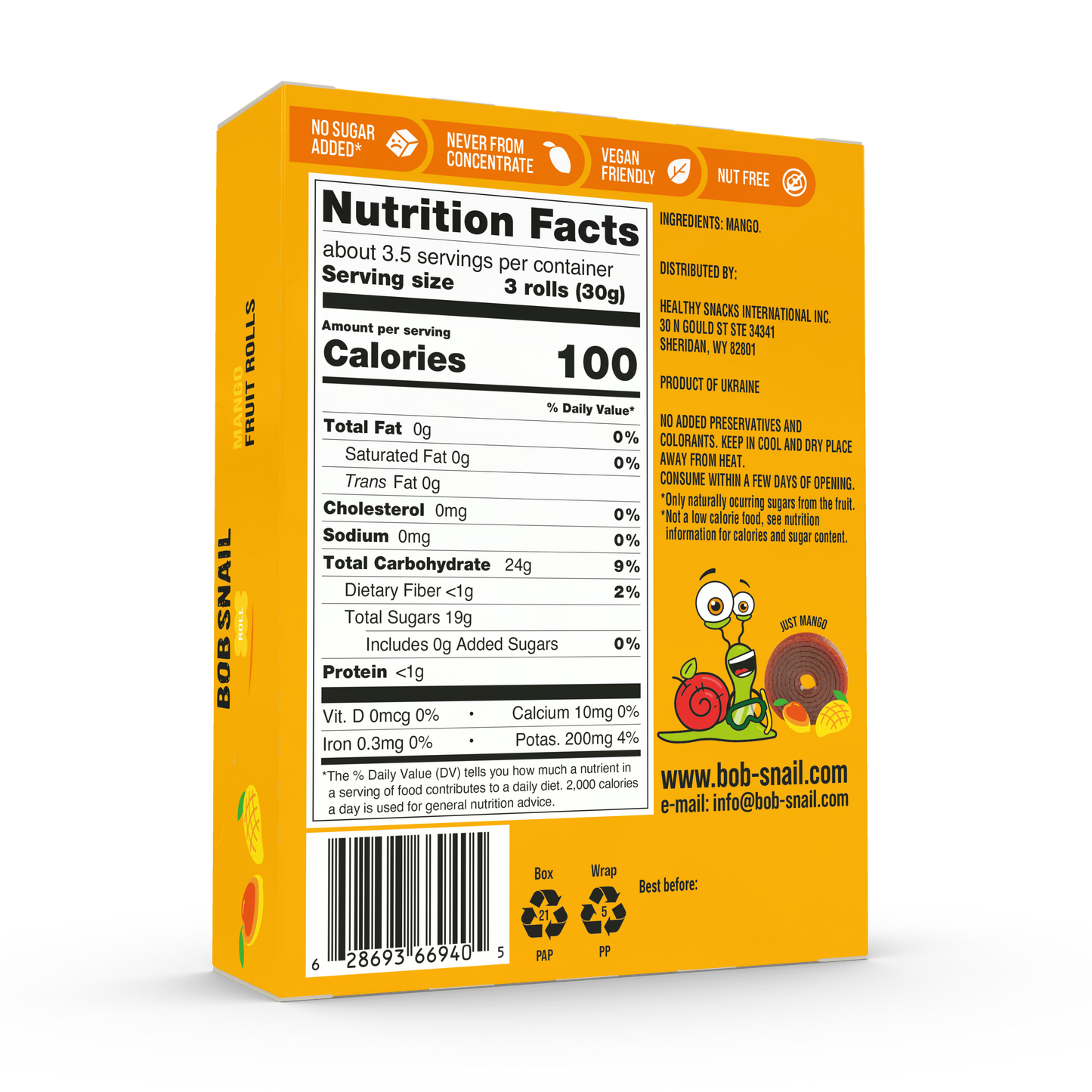 Mango Fruit Rolls — 10 pack