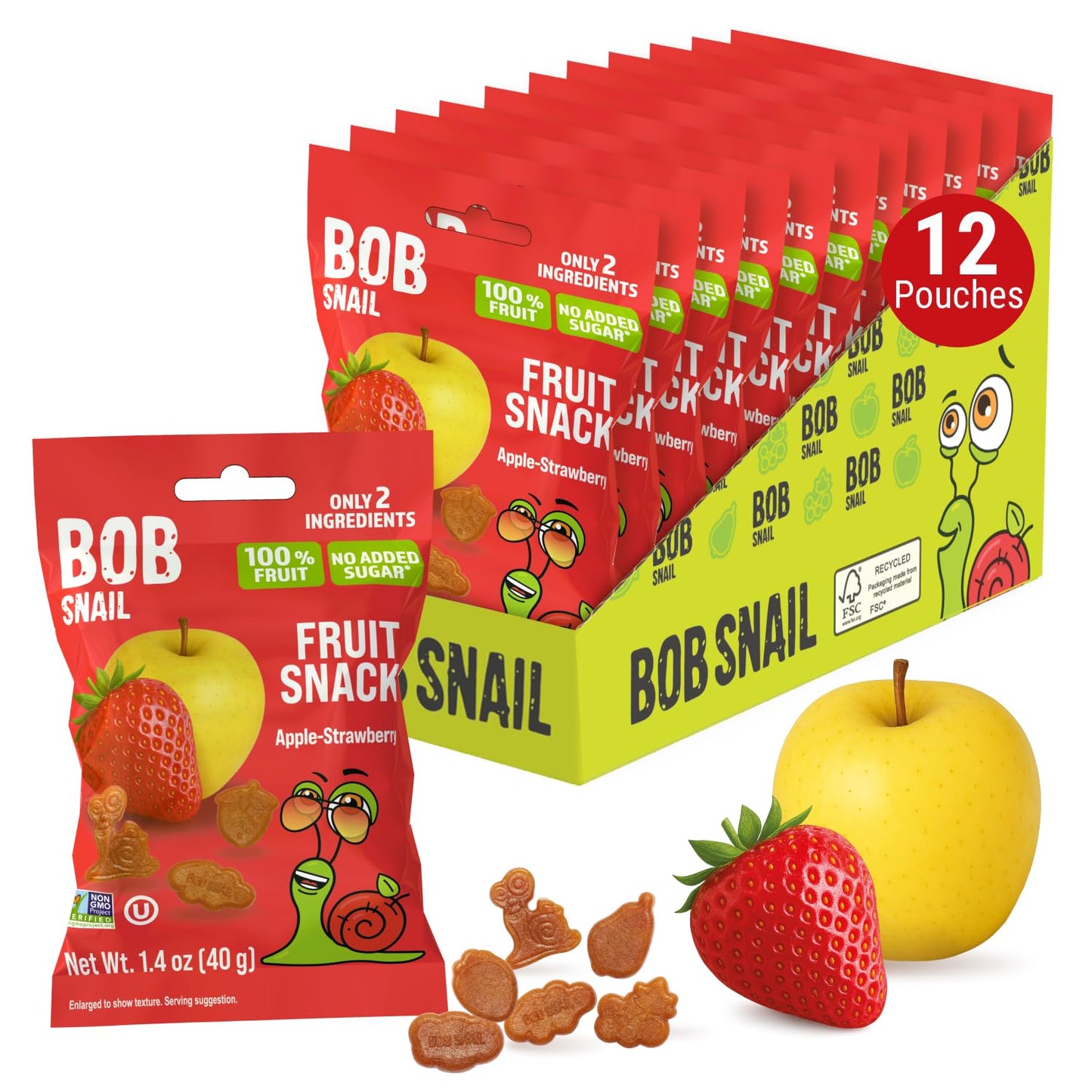 Apple & Strawberry Fruit Snacks — 40 g