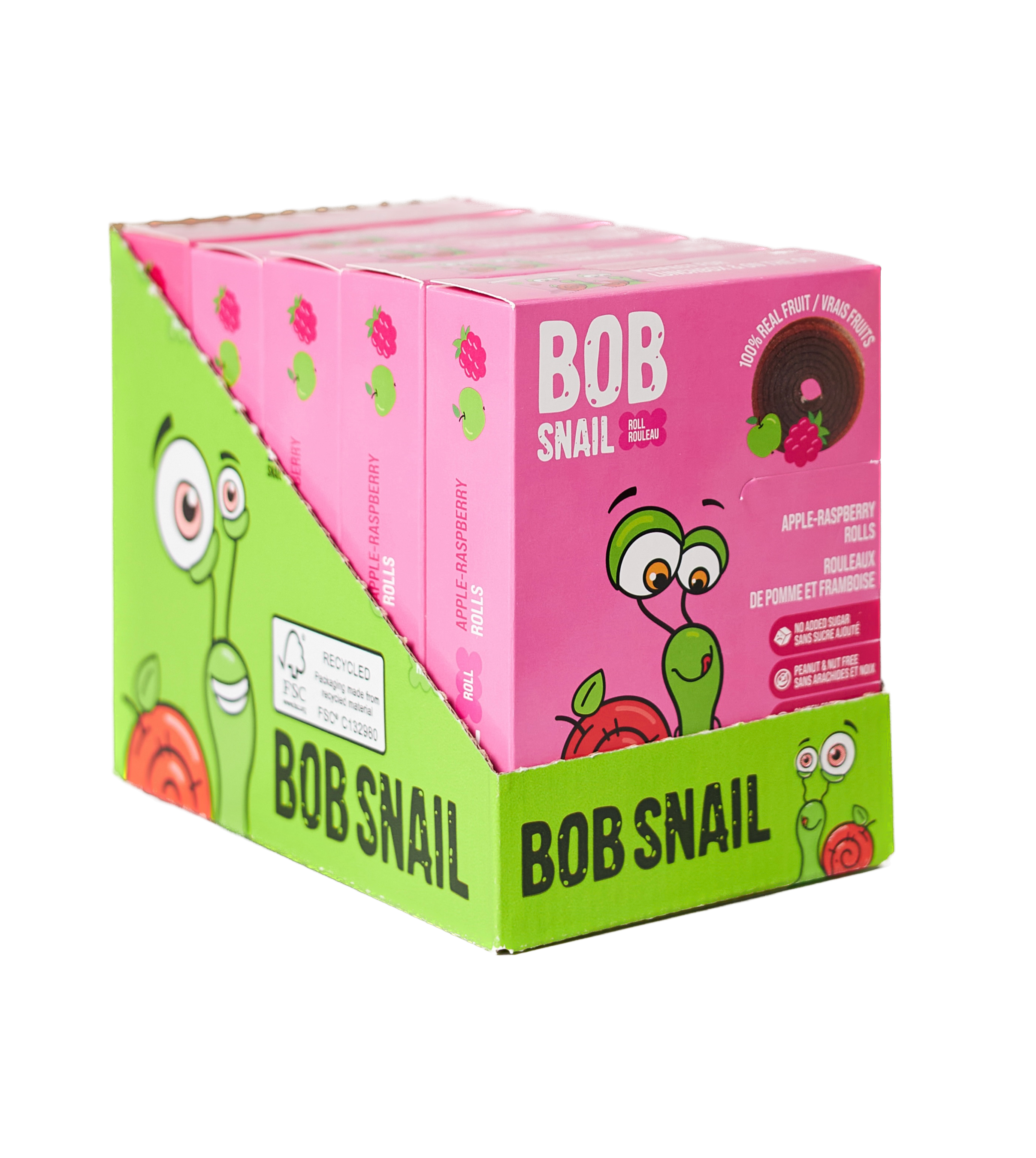 BOB SNAIL Natural apple-raspberry Rolls 100 g (10pcs *10g)