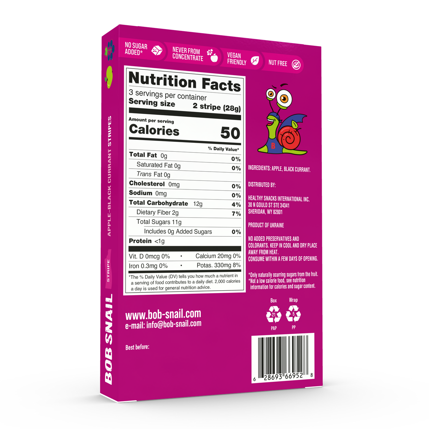 Apple & Black Currant Fruit Stripes — 6 pack