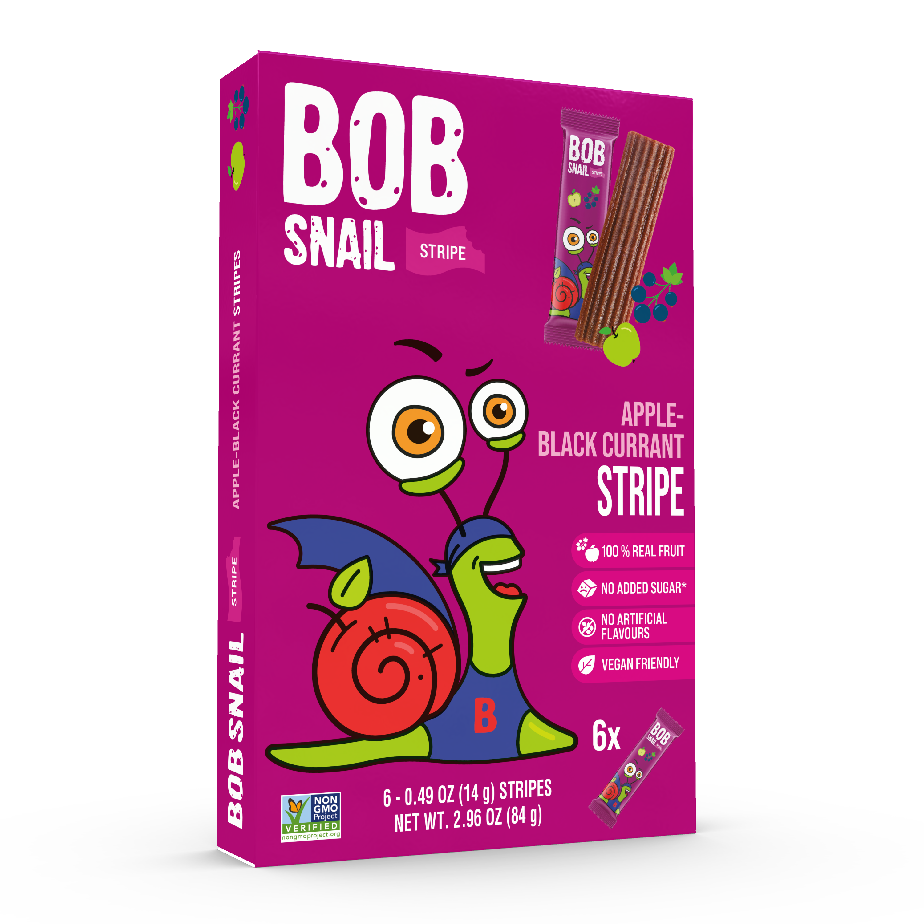 BOB SNAIL Natural Apple-blackcurrant stripes 84g (14g*6pcs)