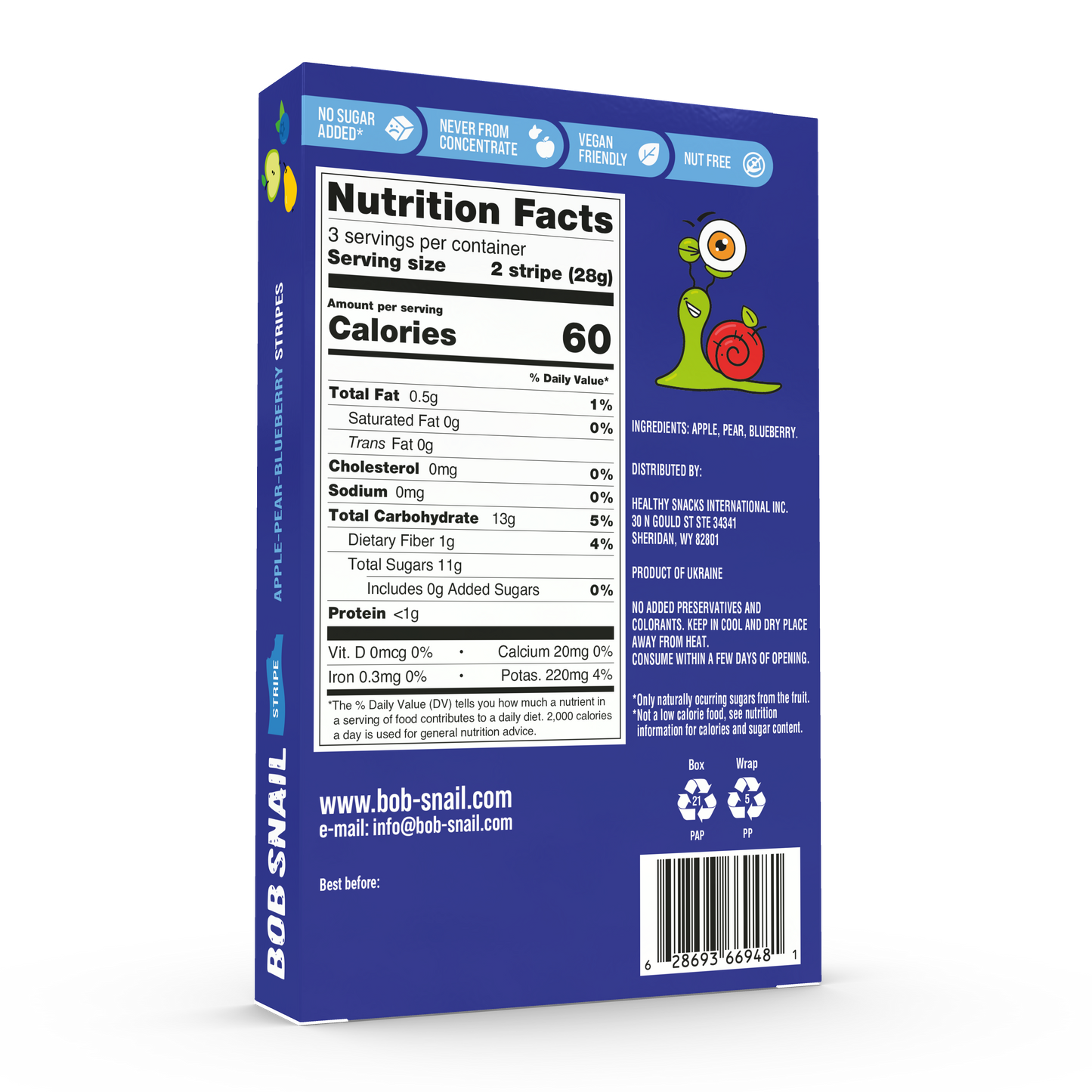 Apple, Pear & Blueberry Fruit Stripes — 6 pack