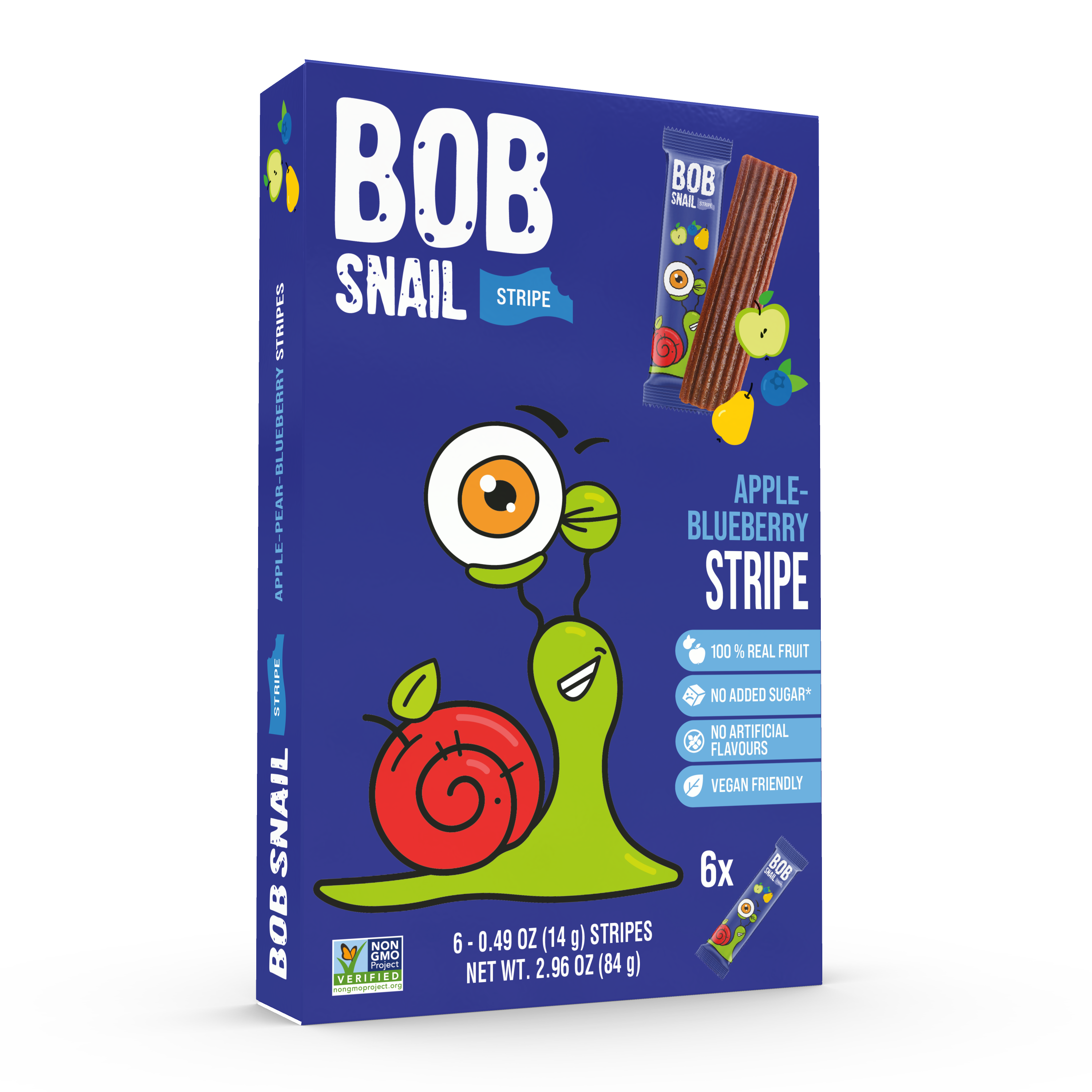 BOB SNAIL Natural Apple-Pear-Blueberry stripes 84g (14g*6pcs)