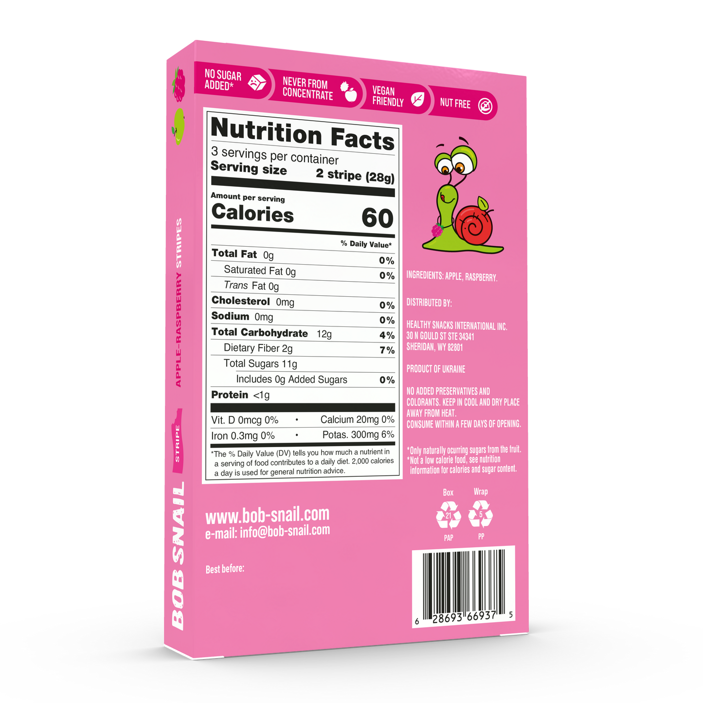 Apple & Raspberry Fruit Stripes — 6 pack
