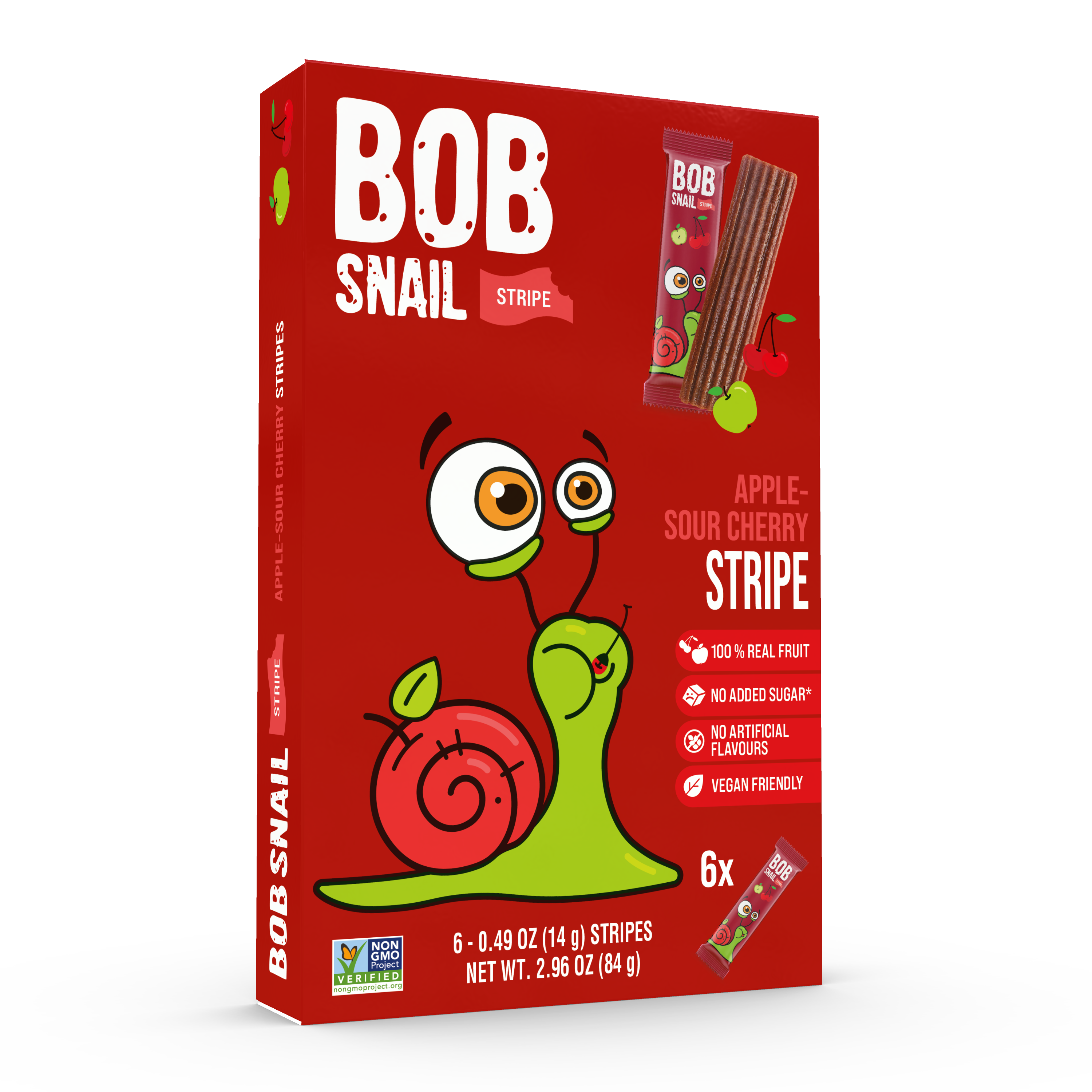 BOB SNAIL Natural Apple-Sour cherry stripes 84g (14g*6pcs)