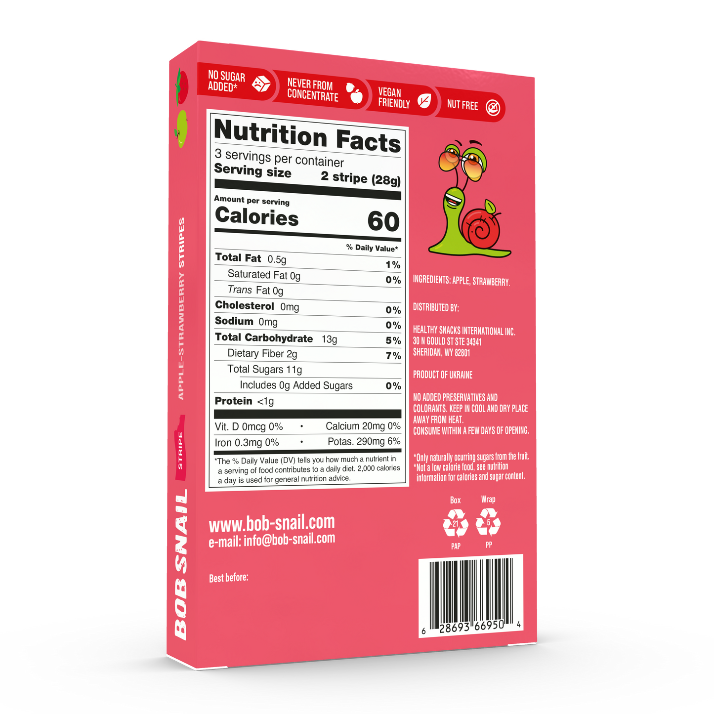 Apple & Strawberry Fruit Stripes — 6 pack