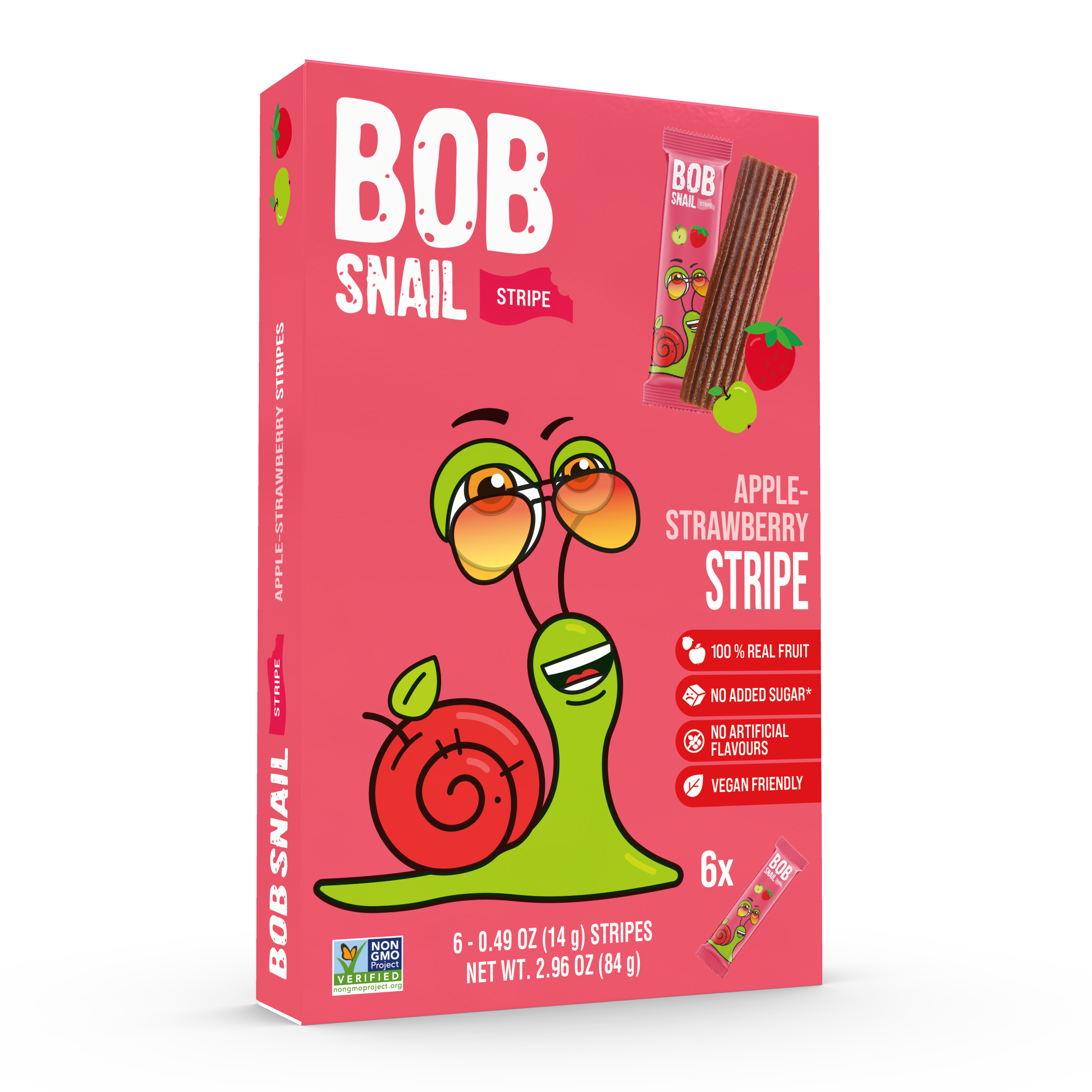 BOB SNAIL Natural Apple-Strawberry stripes 84g (14g*6pcs)