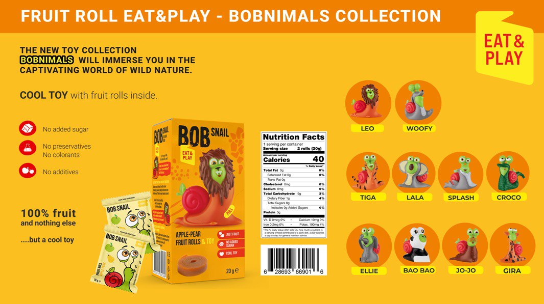 BOB SNAIL EAT & PLAY(Fruit roll 20g+TOY)